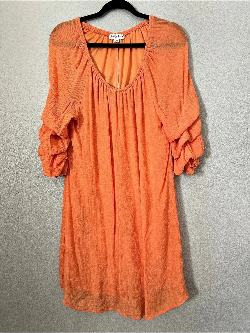 Like new Indigo Rose Ruffle Sleeve Mini Dress in Orange Size 3X fits 2X better